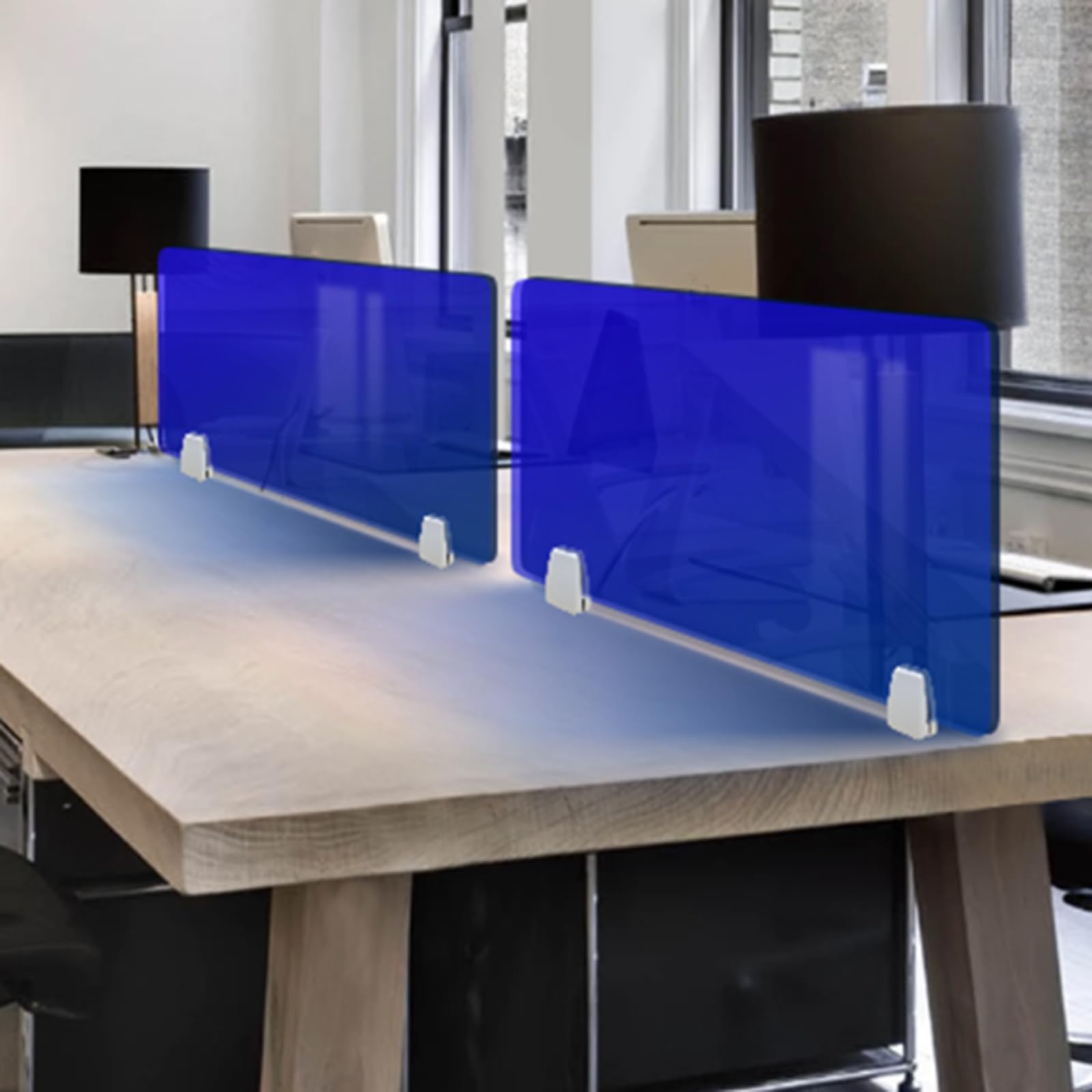 Panel de privacidad acrílico multicolor para escritorio, divisor eeze Guard negro transparente, 60 x 50 cm, 3,5 mm, eficaz para oficinas y uso doméstico