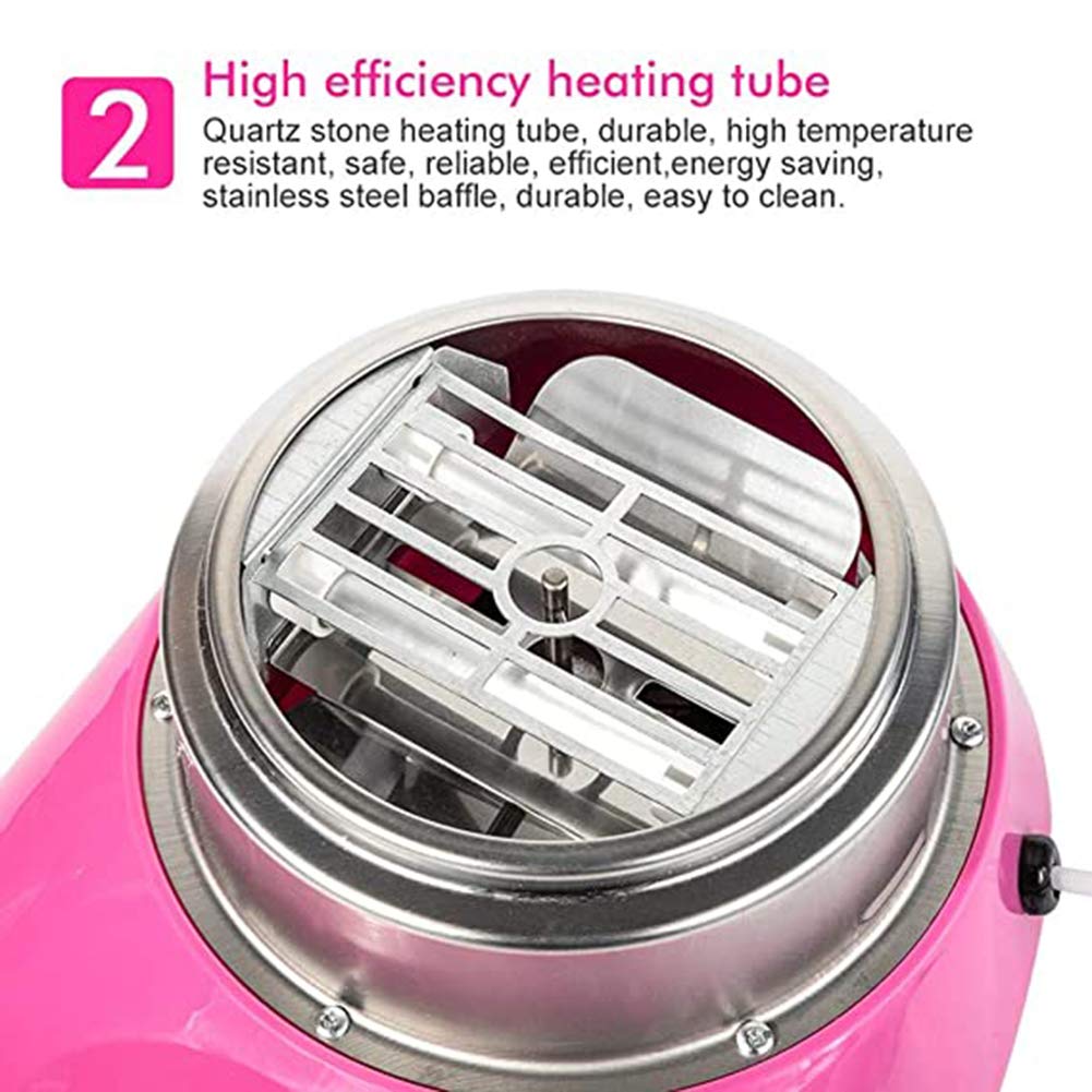 Zuckerwattemaschine Zuckerwatte Maker für Zuhause, DIY Tragbare Zuckerwatte-Maschine, Zuckerwatte Maschine für Zuhause Automat Zuckerwattegerät Cotton Candy Machine Kids Party Sweet Gift, Rosa