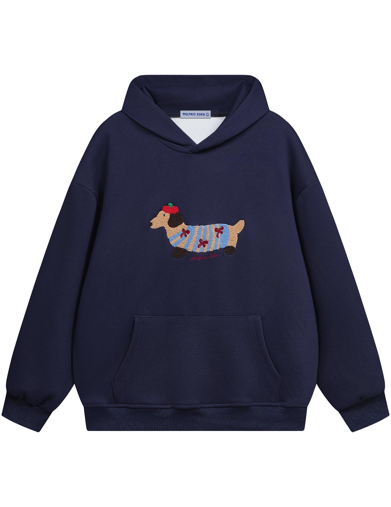 Cartoon Dog Hoodie, Men's Oversized Hoodie, Long Sleeve Sweatshirt, Y2K Hoody with Hood, Basic Vintage Hooded with Pattern, Unisex Sports Tops, Streetwear