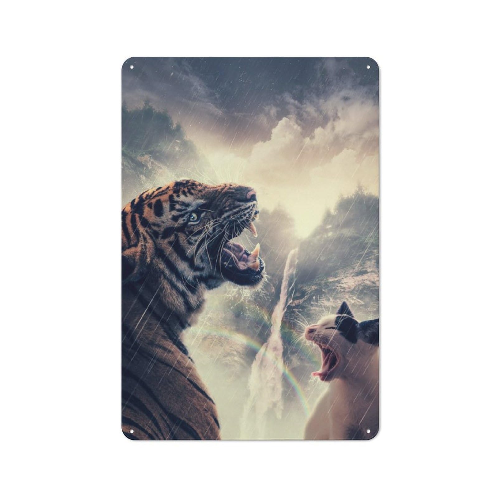 Junmoney Roar Tin Wall Plaque 30X20cm With For Guest Room Or Hallway, For Home Office, Studio And Craft Room Walls