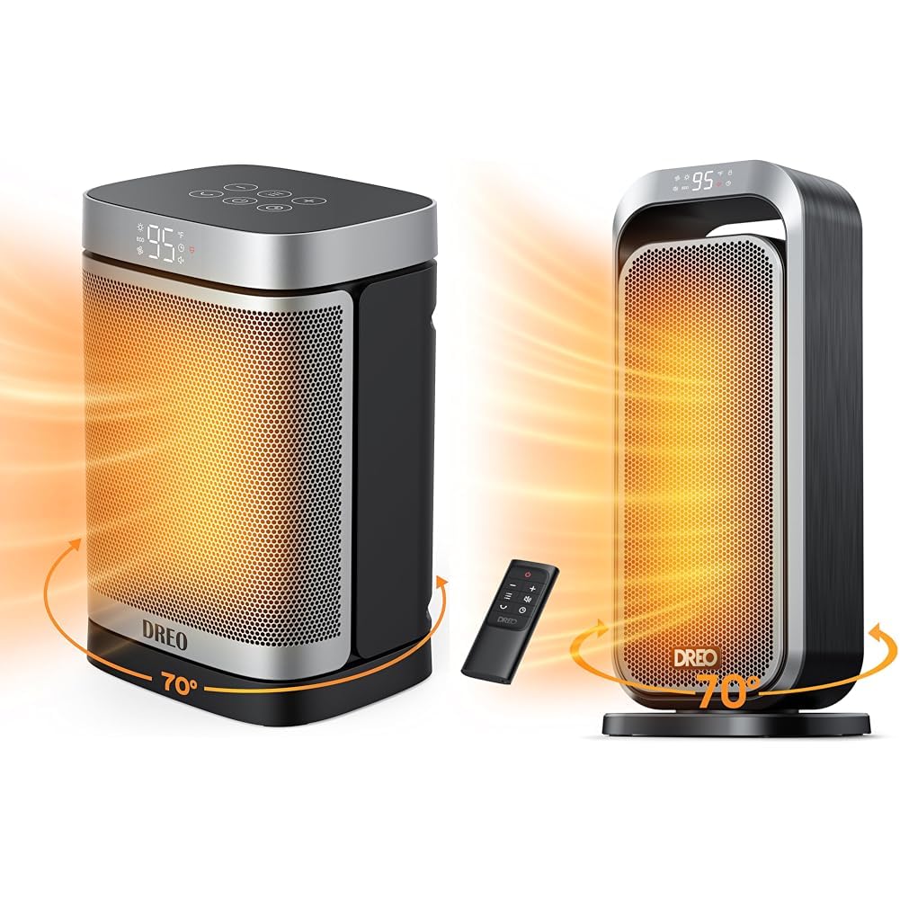 Dreo 1500W Space Heater 70 Oscillating Portable Heater for Indoor Use Digital Thermostat Space Heaters for Indoor Use