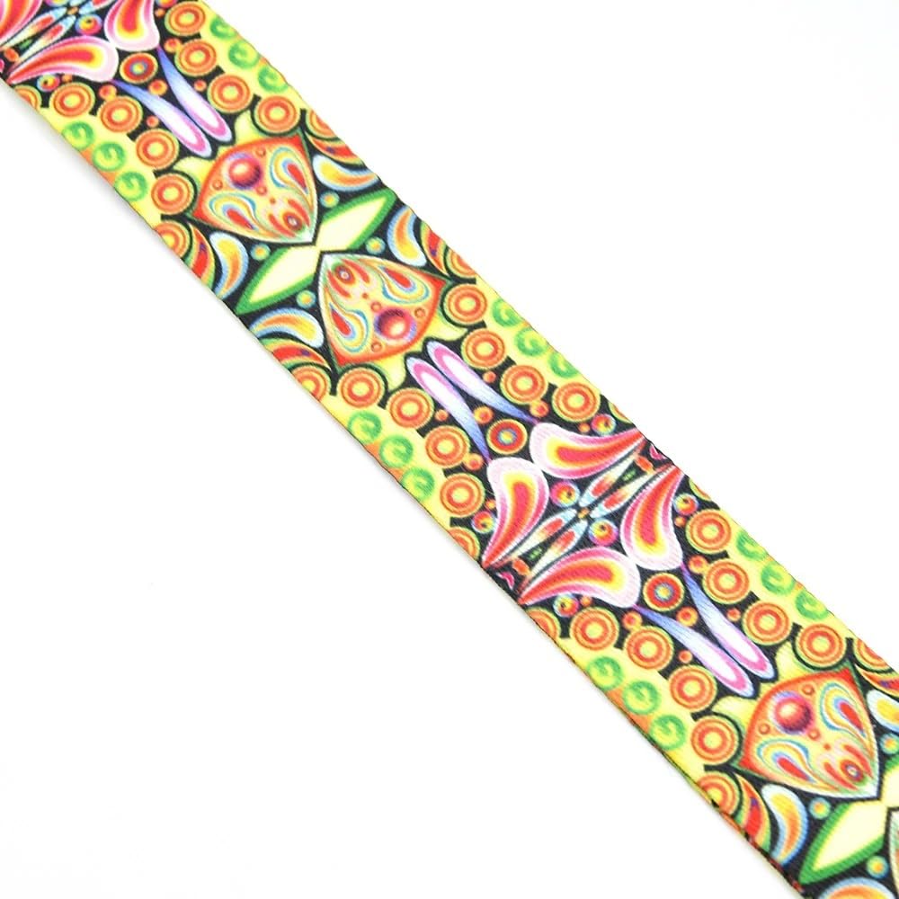 Webbing 5 Yards 38mm Colorful Webbing Strap Purse Ribbon Bag Straps Key Fob Luggage Belt Rope Dog Pet Collar Leash(17)