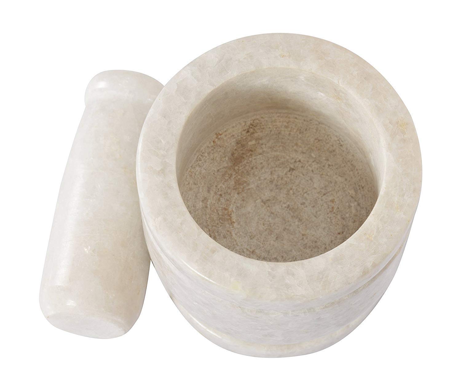 SAMEER SALES White Mortar and Pestal Set, Kharad, Masher Spice Maxer for Medicine 5 inches