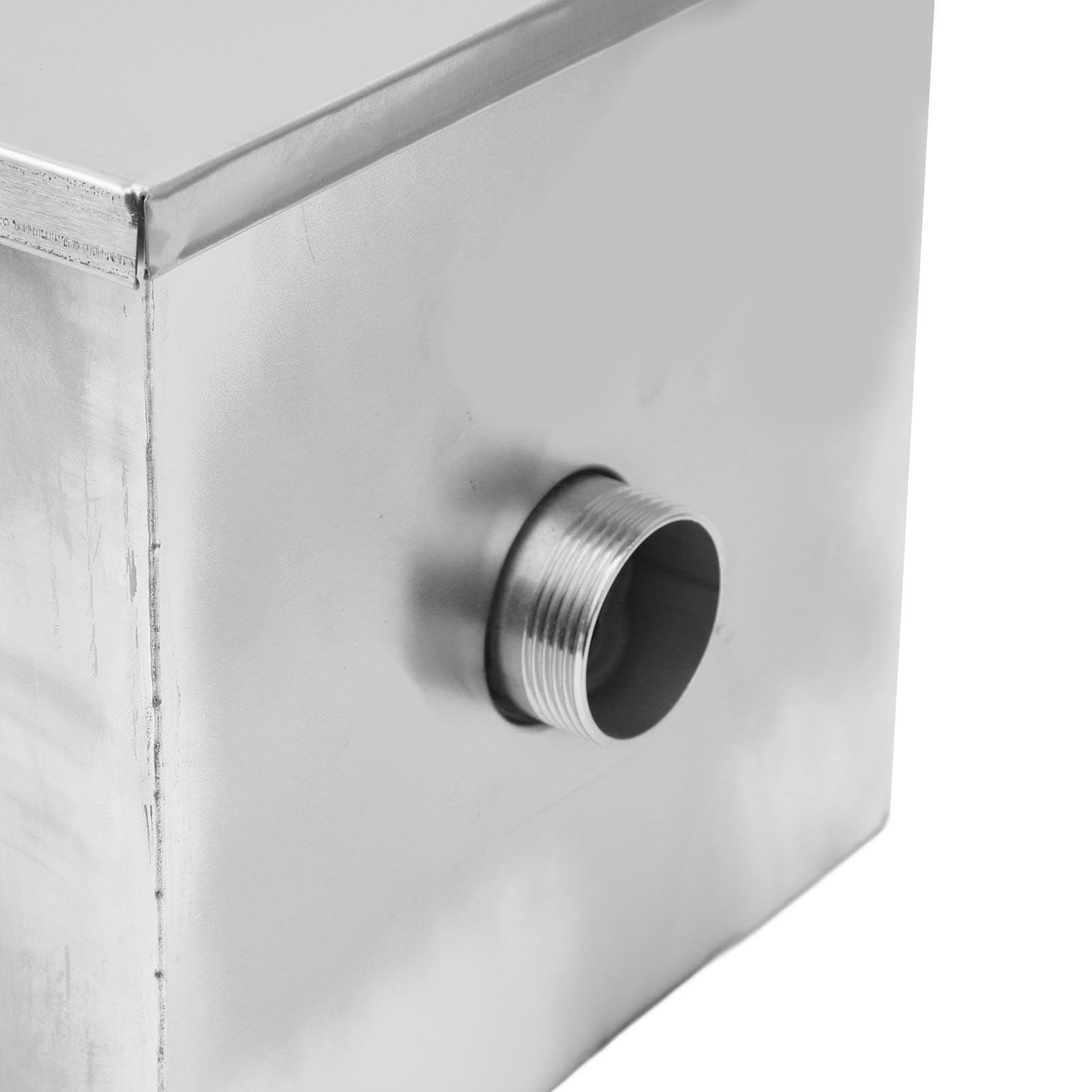 Trampa de Grasa 400x250x230mm, Interceptor de Grasa Comercial Filtración de 3 Niveles Separador de Aguas Residuales de Acero Inoxidable para Cocina Doméstica, Restaurante, Fábrica