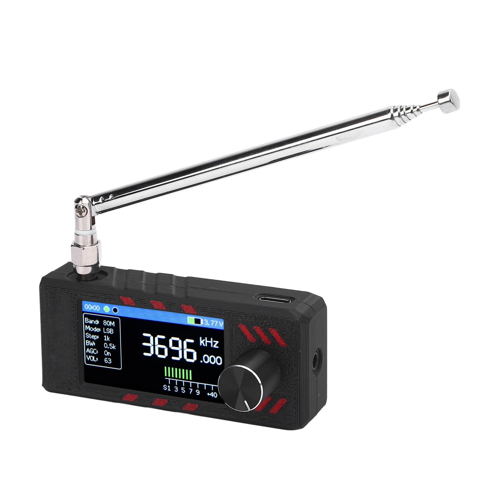 Garosa Mini Radio Portátil SI4732, Receptor USB Am FM LSB con Pantalla a Color de 1,9 Pulgadas y Batería de 800mAh para Acampar en Interiores y Exteriores
