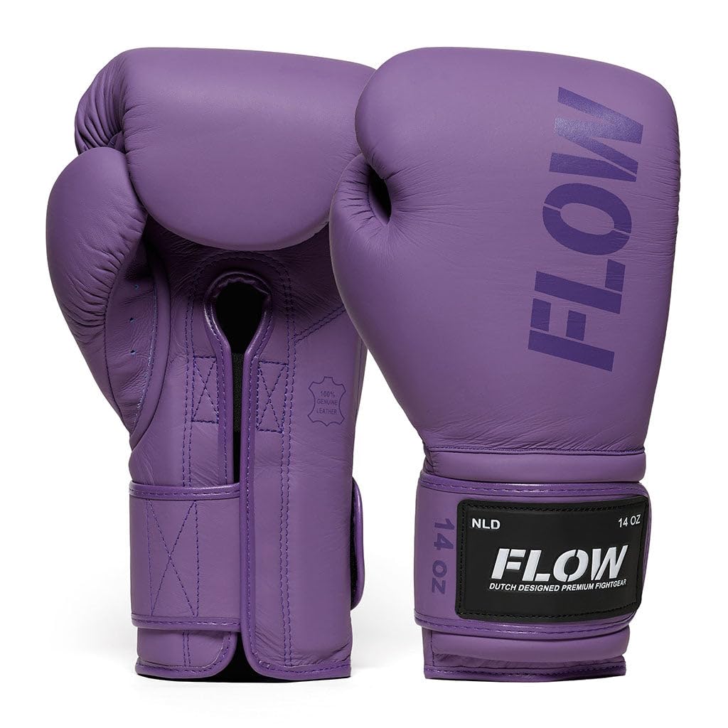 Flow Challenge Gants de Boxe en Cuir Véritable – Coupe Tight-Fit Ajustée pour Un Contrôle Précis – Sparring, Sac de Frappe, Muay Thai, Kickboxing & MMA – Homme et Femme
