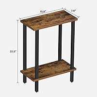 Vista 3 de TUTOTAK Small Side Table, Narrow End Table, Set of 2, Skinny Sofa Table, Slim Nightstand, Couch Table, Living Room, Bed Room, Brown TB01BB0622