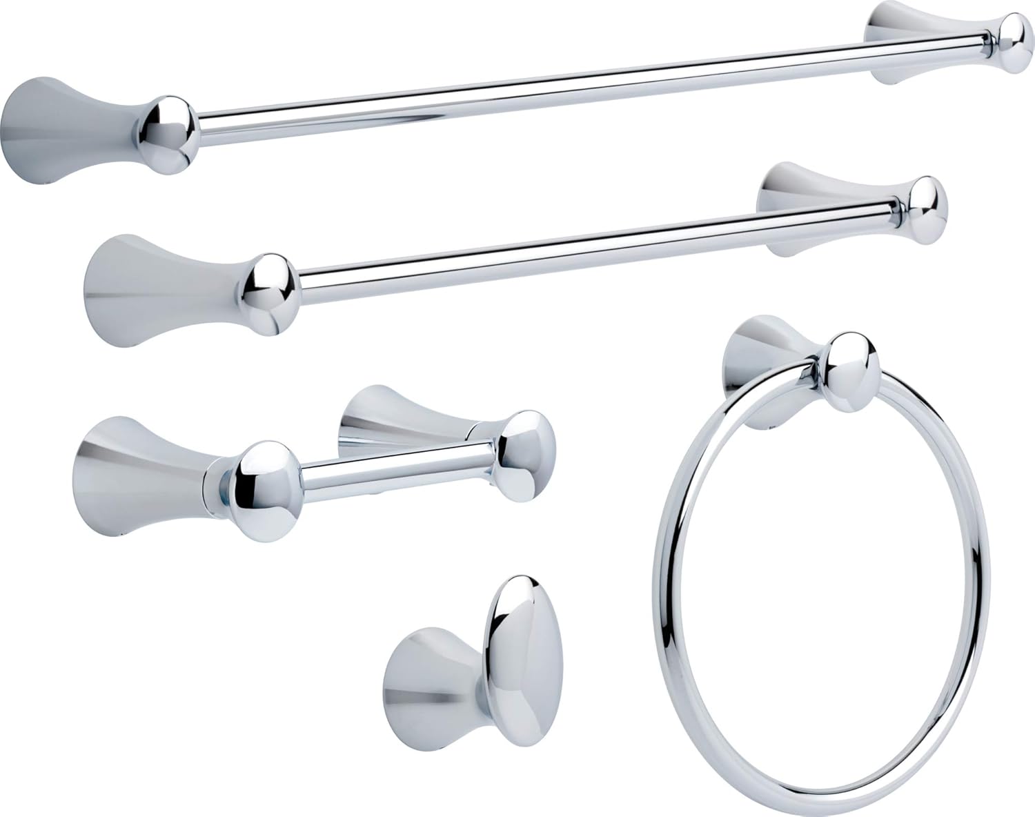 Delta Faucet 73850 Lahara Wall Mounted Pivot Arm Toilet Paper Holder in Polished Chrome, Bath Accessories (Pack of 2)