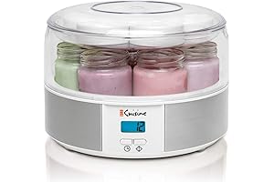 Euro Cuisine YMX650 Automatic Yogurt Maker Machine and Reusable Glass Jars
