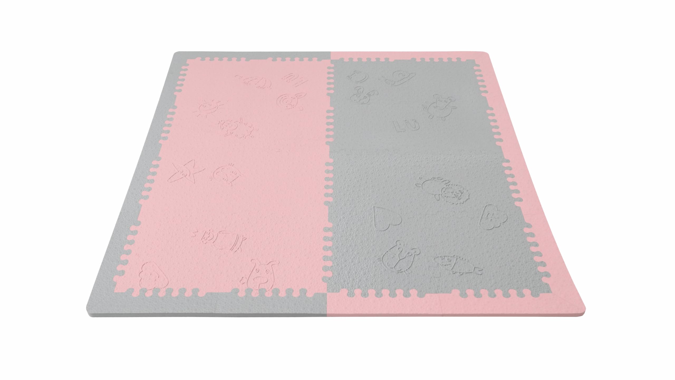 LuBabymats Mini – oryginalna wyściełana mata do zabawy w podróż, wykonana z najwyższej jakości pianki EVA, bardzo miękka wyściółka dla niemowląt, z zabawnymi wzorami przyjaznymi dzieciom w kolorze
