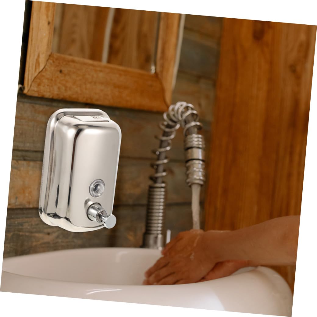 Seifenspender mit Multifunktionalem Design Manueller 1000ml aus Edelstahl Wand für Badezimmer und Öffentliche Räume Wie Krankenhäuser und Schulen