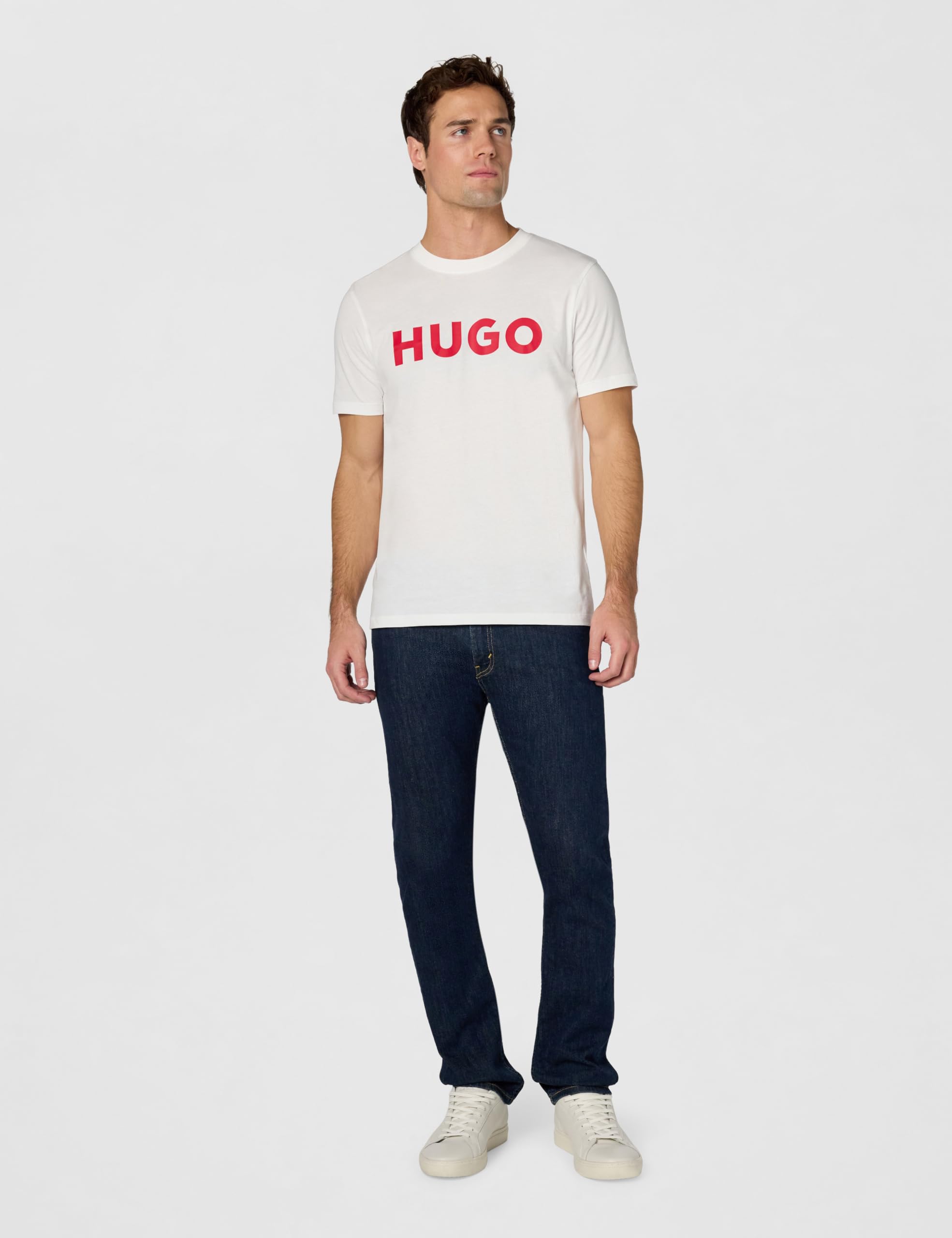 HUGO Mens Print Logo Short Sleeve T-Shirt, Ultra White, XX-Large US