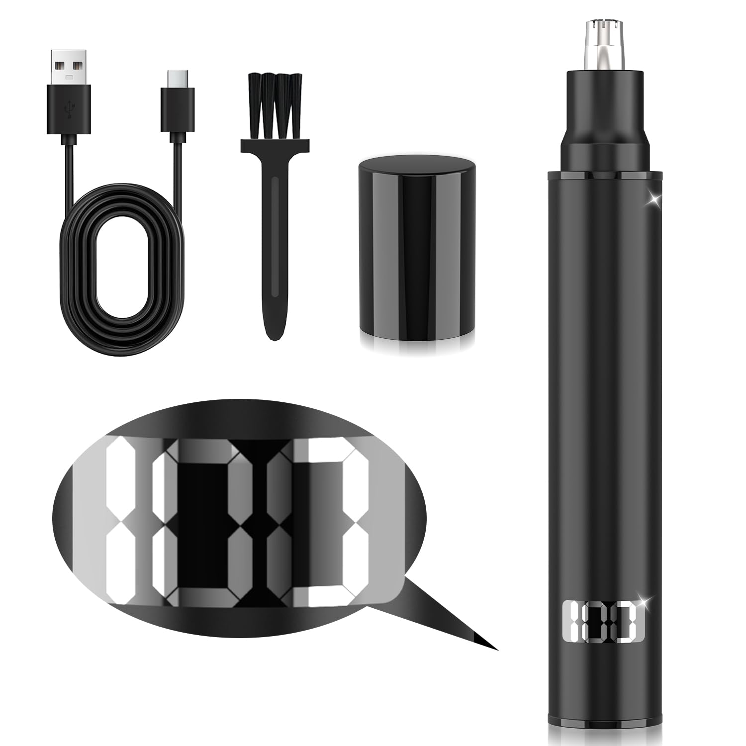 Sudsty 鼻毛カッター LCD画面表示版