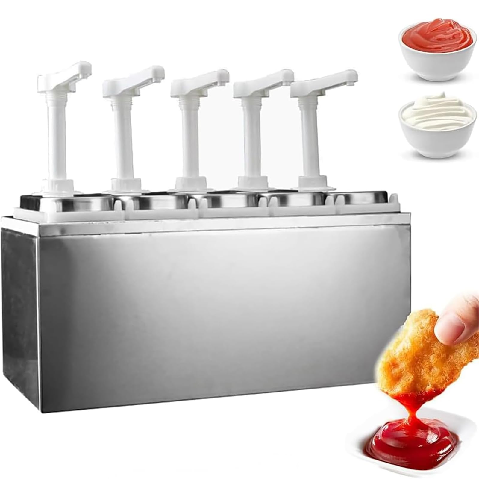Bomba Dispensadora Salsa, Estación Bomba Especias Acero Inoxidable 10L con Cabezal Presión Giratorio 360°, Rebote Rápido Y Cuantitativo Estándar,sin Fugas,para Jarabe,Miel,Mermelada,Especias