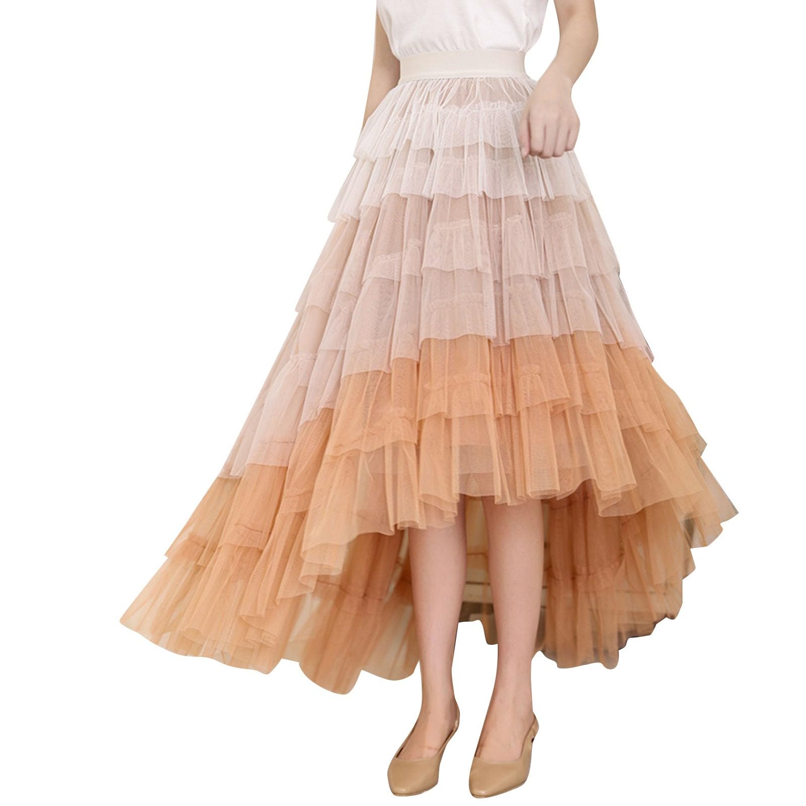 Tule rok voor dames, lang, hoge taille, elegant, elastisch, zacht, jaren 50, rockabilly, petticoat, onderrok, maxirok, tutu tule, dansjurk, baljurk, mesh, ballet, bruiloft, carnaval, party, tule rok