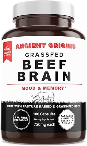 Miniatura 1 de Ancient Origins Suplemento cerebral de carne de res alimentada con pasto con hígado de res, apoyo cerebral integral promueve la salud del cerebro,