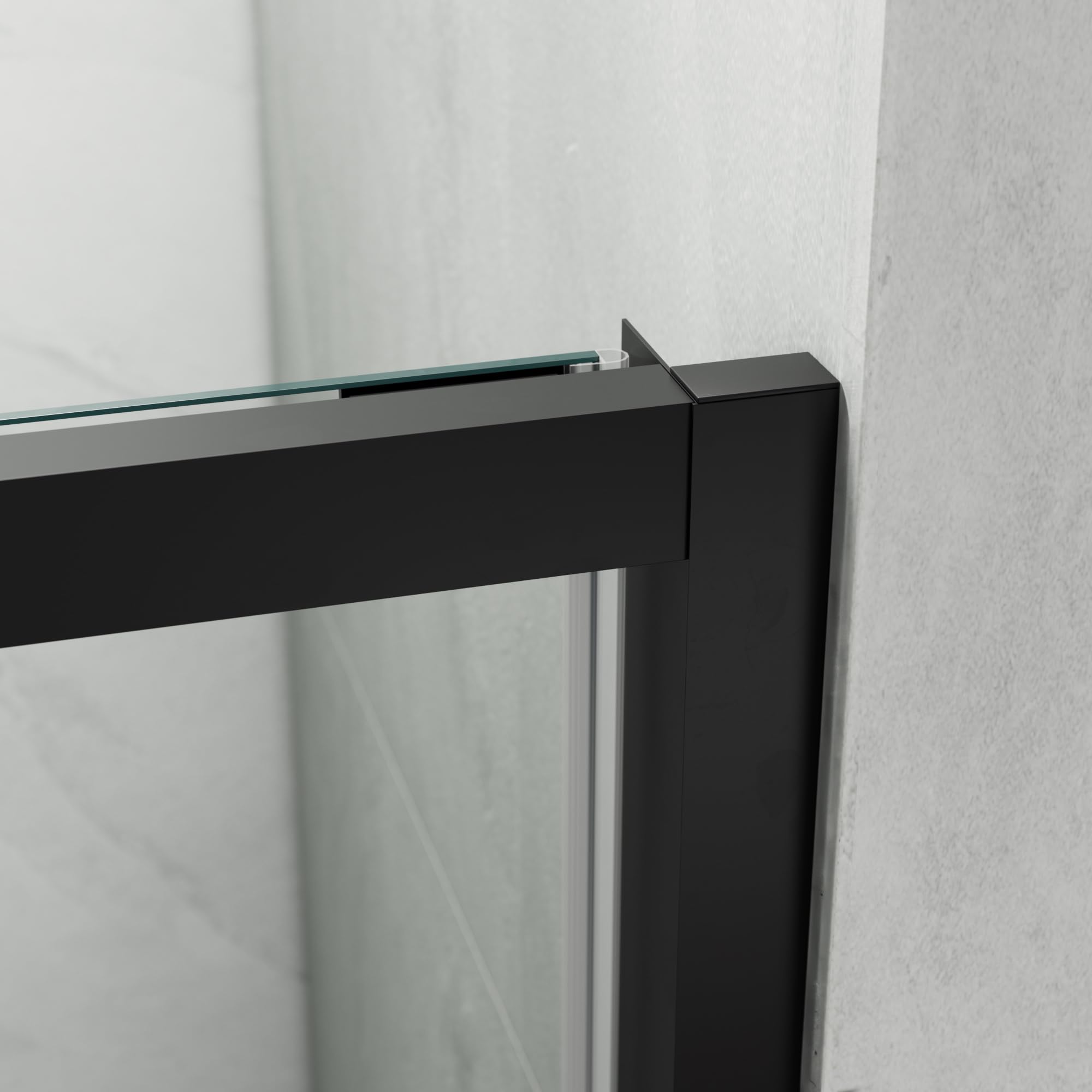 GME - Mampara Ducha Negra Frontal 1 Puerta Corredera Plegable 115cm | Mampara de Cristal con Ancho Adaptable, Perfilería de Aluminio con 195cm de Altura y Cristal Templado Antical 6mm