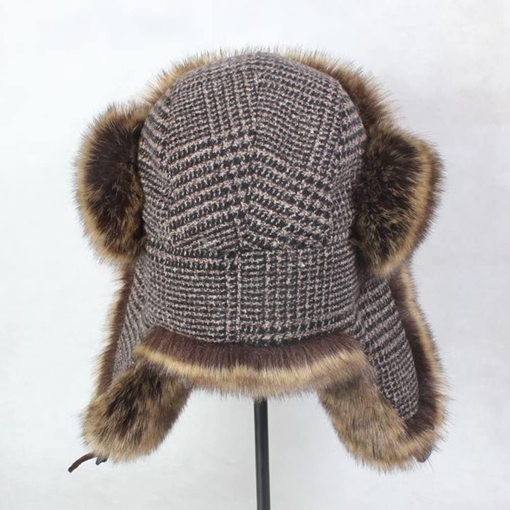 Uomo Donna Cappello da Aviatore Berretto Antivento Invernale Caldo Cappello da Pelliccia Sintetica con Paraorecchie