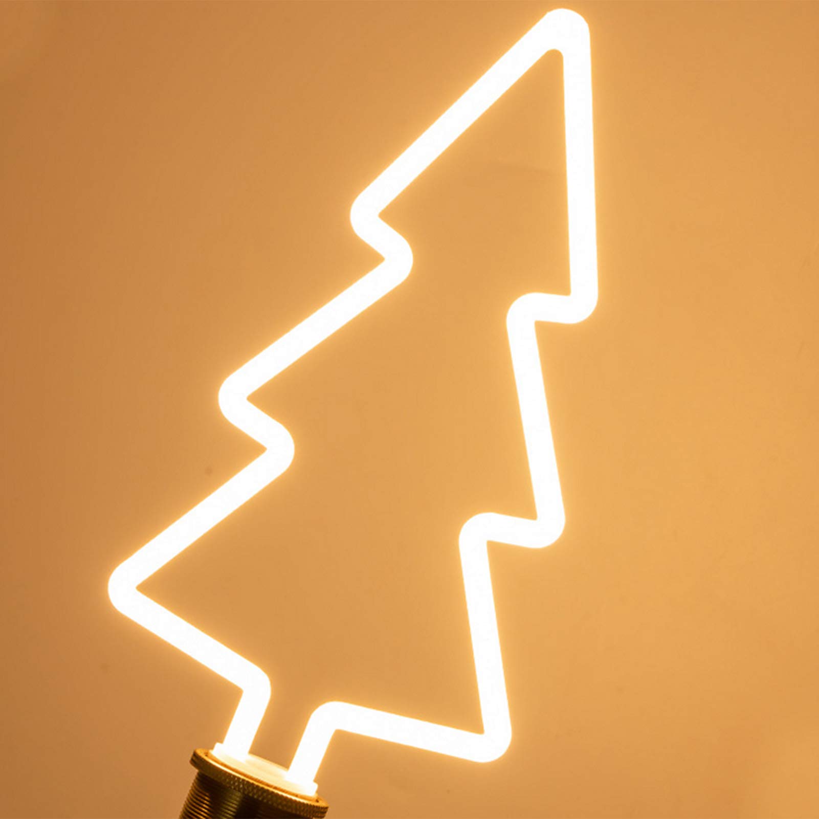 Ampoules LED conception irrégulière 7W Ampoule décorative à filament LED Ampoules Edison blanc chaud non dimmables 360 degrés ; Angle faisceau E27, veilleuse en forme d'arbre Noël, paquet 2, blanc la