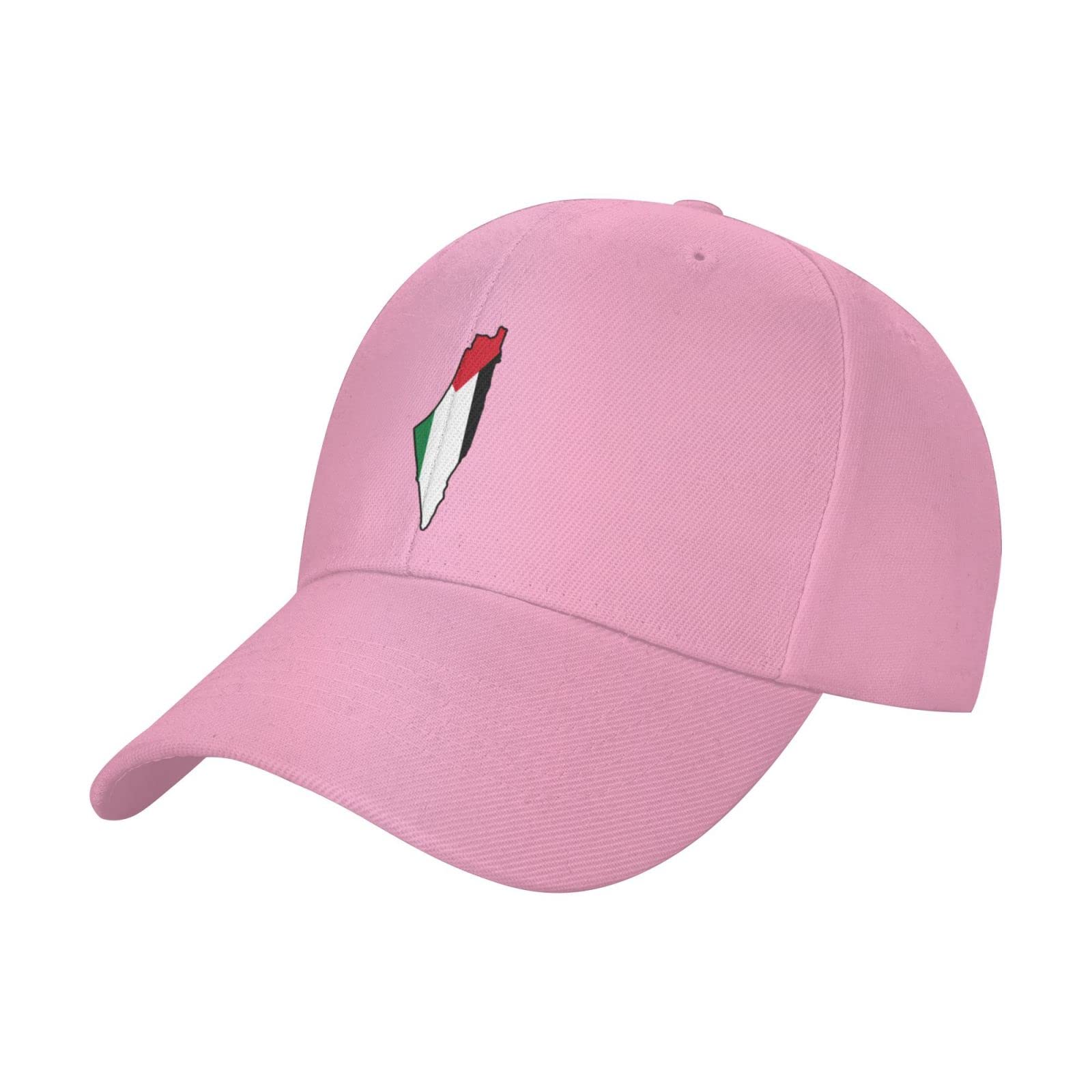 Nlwqekv Unisex Pink Vintage Flag Map Of Palestine Palestinian Baseball Hats For Men Adjustable Dad Hat Trucker Cap Black