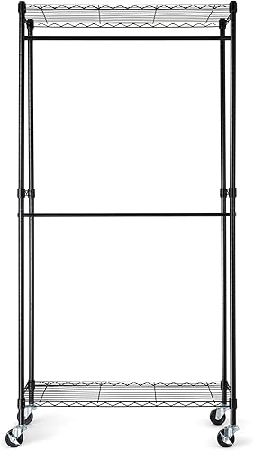 Miniatura 2 de Tienda Basics Estante organizador ajustable de doble barra para colgar ropa, negro, 36 x 14 x 72 pulgadas