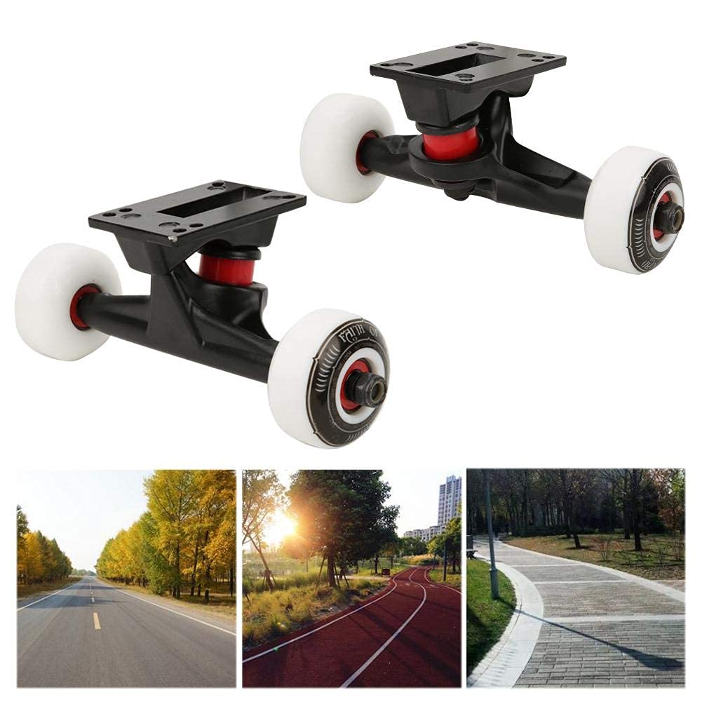 VGEBY Ensemble de Roues de Planche à roulettes, Ensemble de camions de Planche à roulettes à Double chaîne de qualité Ensemble de Pont de Support de Roue