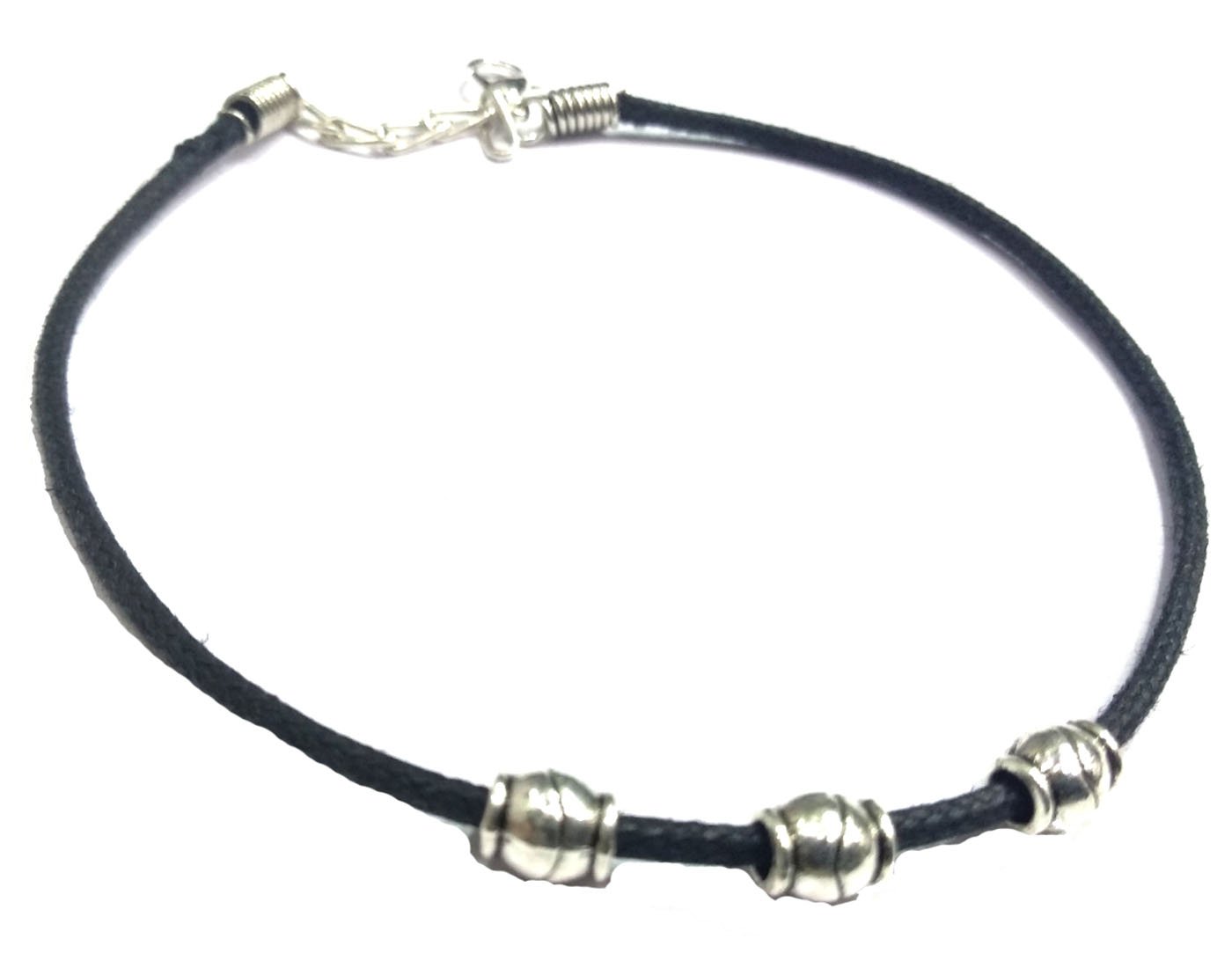 GURJARI JEWELLERS Silver with Beads Oxidised Anklet for Girls (Black) (B07F67VTPB) Amazon Price History, Amazon Price Tracker