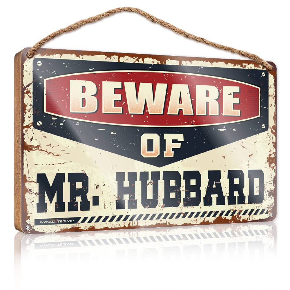 FRINTOXA Signs For Kitchen Beware Of Mr. Hubbard Wooden Sign(15X28CM)
