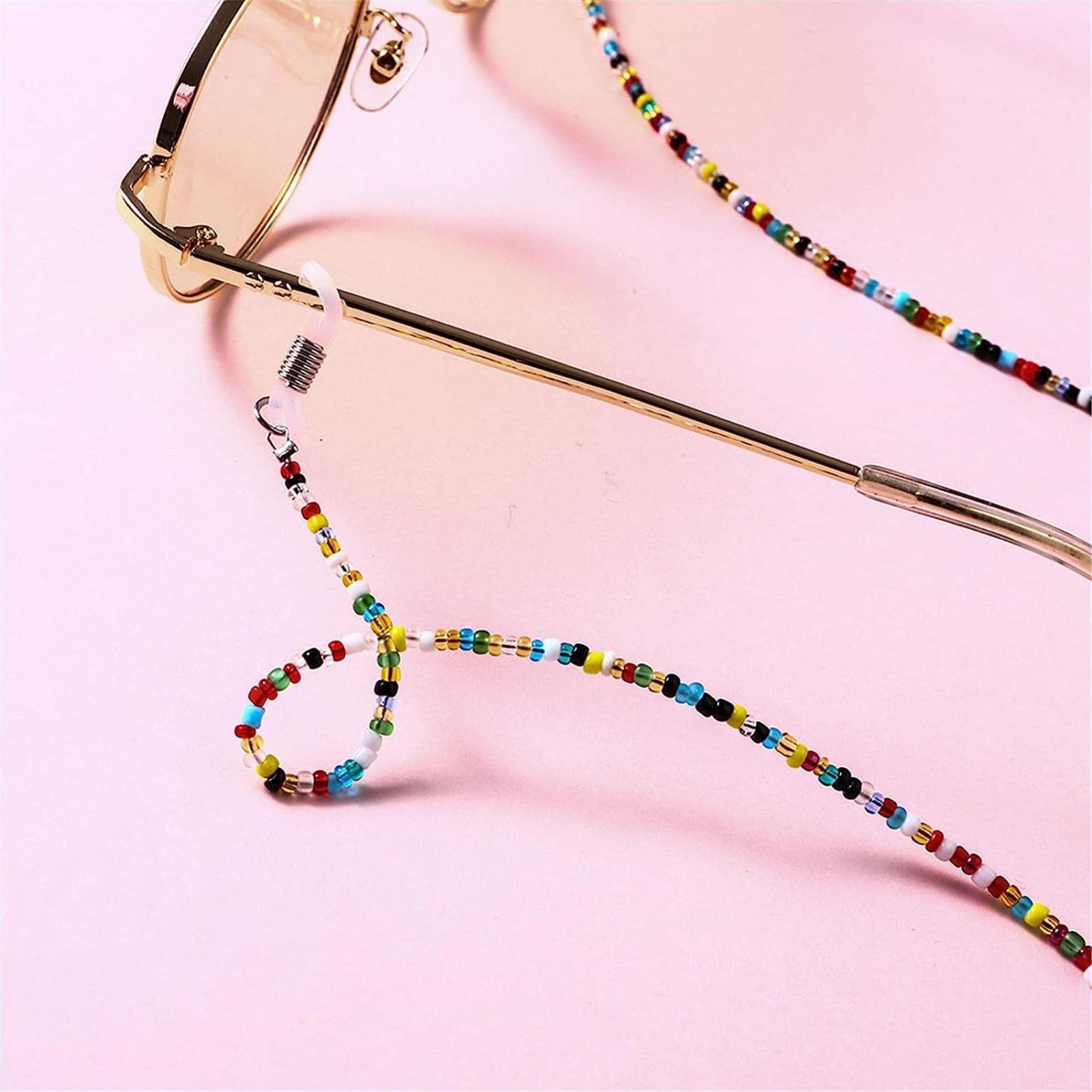 REVAHI Brillenband Karabiner Brillenzubehör Brillenkette Kordelkette Brillen Lanyard Kette s und Brillenkette Damen (Mehrfarbig, Einheitsgröße)