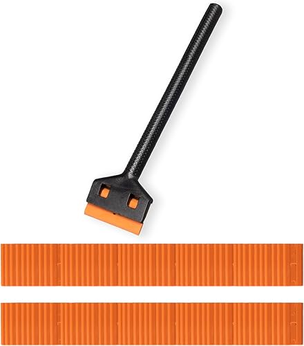 NBTOOL Rascador de hoja de afeitar de plástico con 100 cuchillas de plástico de doble filo, herramienta raspadora de mango largo para raspar NBTOOL Rascador de hoja de afeitar de plástico con 100 cuchillas de plástico de doble filo, herramienta raspadora de mango largo para raspar