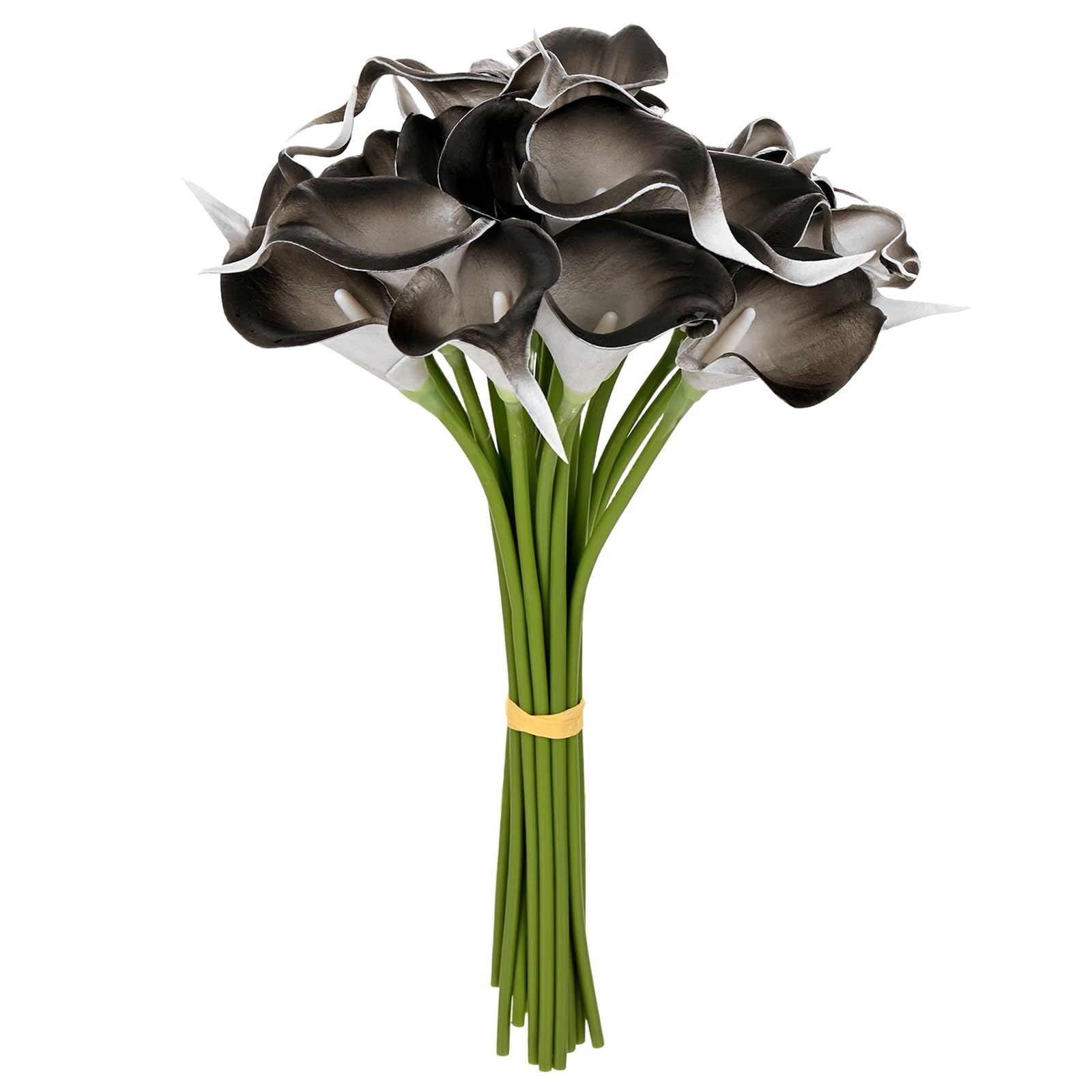 M METERXITY 20-Pack Artificial Calla Lily Flowers 14in, Black