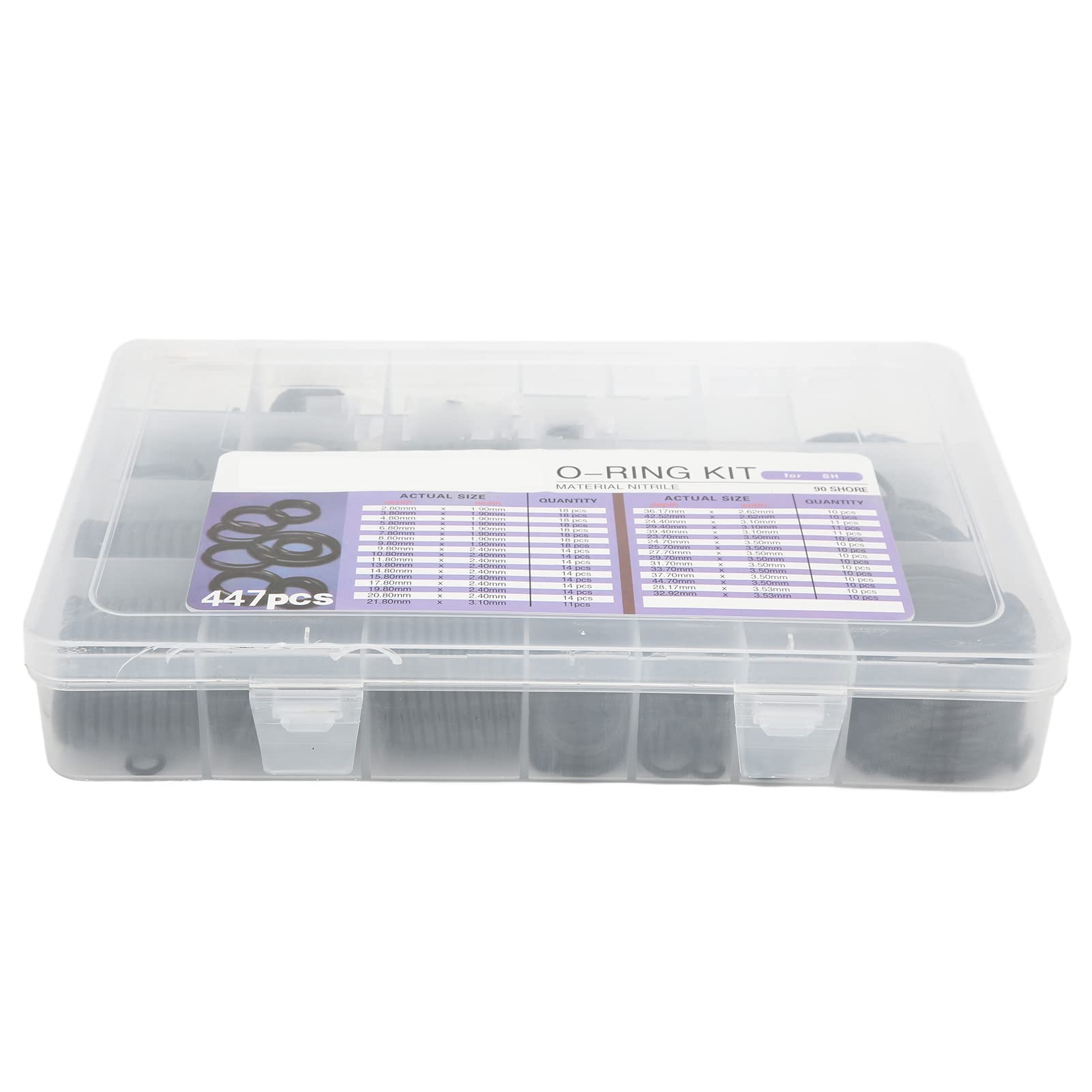 447 Piezas Kit de Juntas O de Sellado de Aire Acondicionado para Automóvil Surtido Reemplazo de Goma HNBR para Excavadora de Vehículos de Construcción SH Accesorio de Reparación
