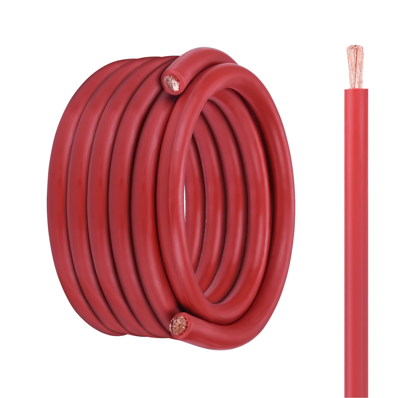 Photo 1 of Geosiry 2/0 Battery Cable, 30FT Red Stranded Pure Copper Wire, 2/0 Welding Cable for Automotive, Battery, Solar, Marine and Generator