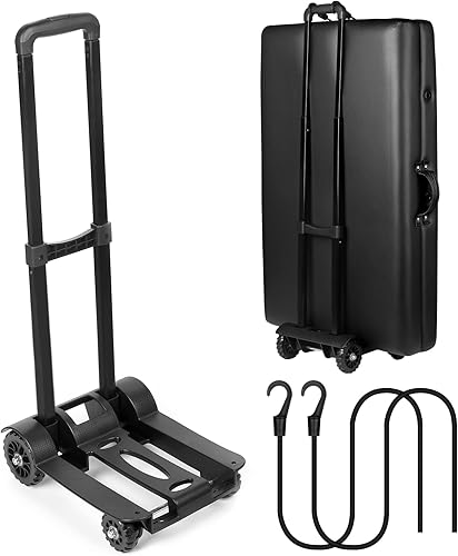 Carro de mesa de masaje, mesa de masaje portátil, carrito de viaje con ruedas, mesa de masaje portátil, asa telescópica, se adapta a la mayoría de