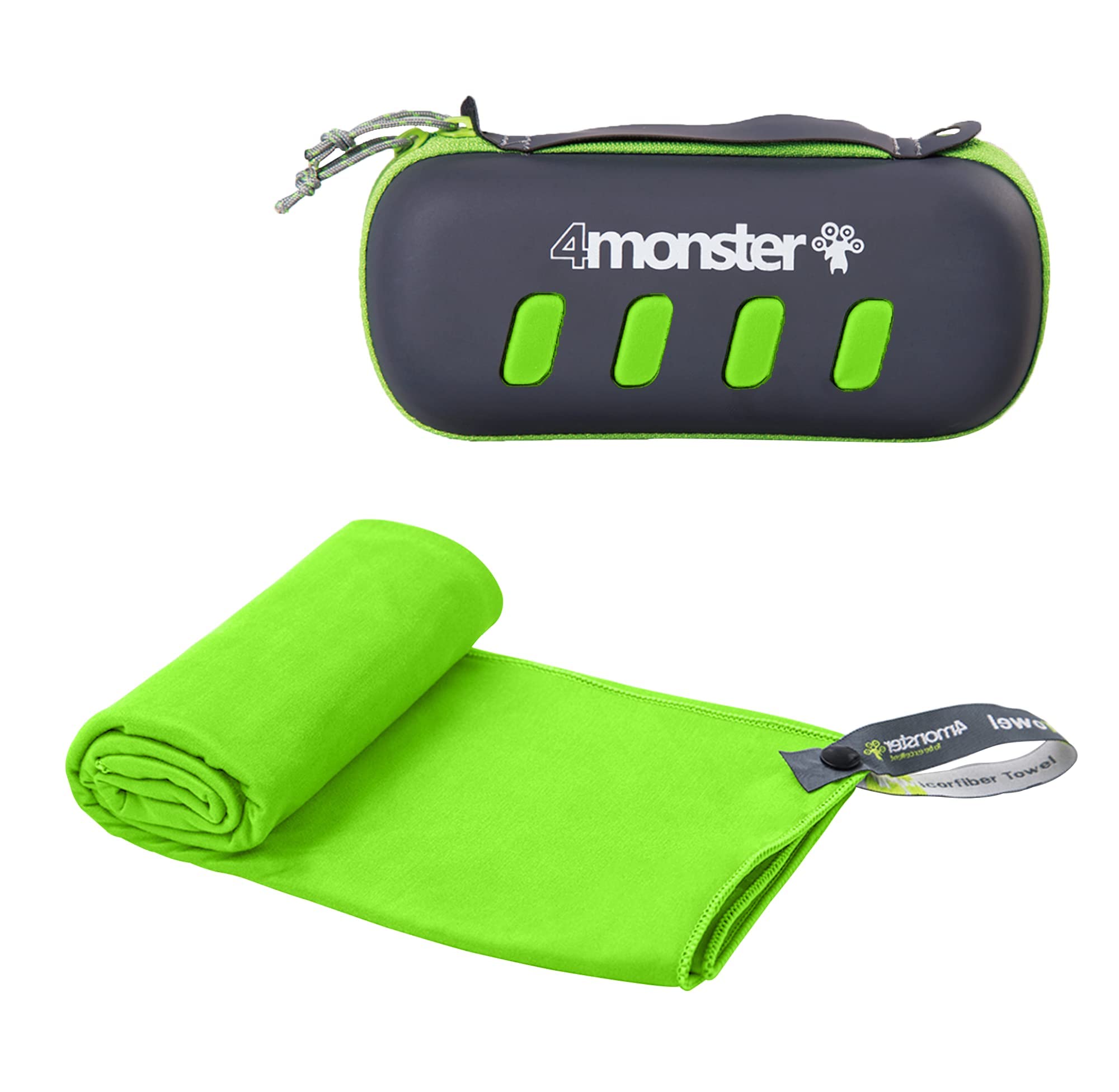 4Monster Ultra Light Quick Dry Microfibre Towels for Fitness, Sports, Sauna, Yoga and Travel Small Green — image 1