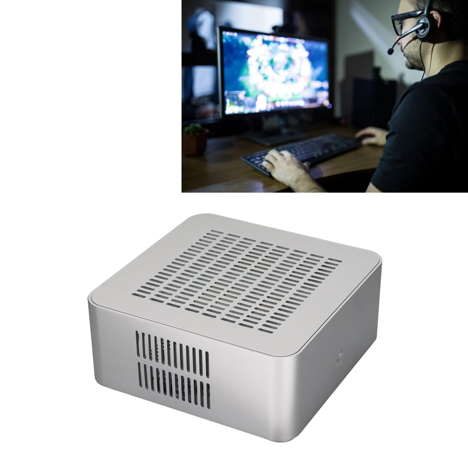 Custodia per Computer Mini ITX, Custodia per PC da Gioco per Desktop per Computer Video Domestici, Computer per Hotel, Terminali Self-Service, Buona Dissipazione del Calore