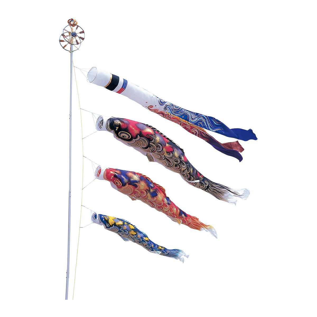 Amazon | 東旭 鯉のぼり 庭用 かぜいろ 4m 6点セット かぜいろ吹流し