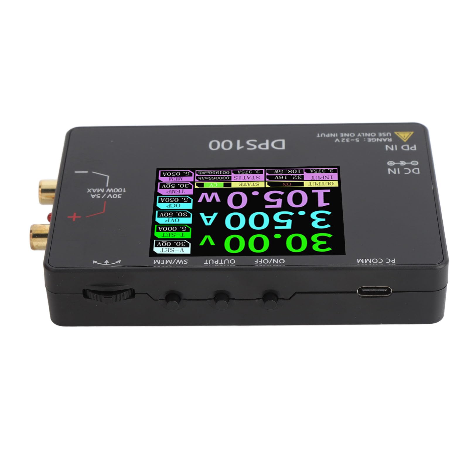 FTVOGUE Alimentation CC Réglable Polyvalente 30 V 5 A, Régulateur de Tension Variable Portable avec 10 Préréglages de Mémoire pour les Tests électroniques en Laboratoire et sur le Terrain