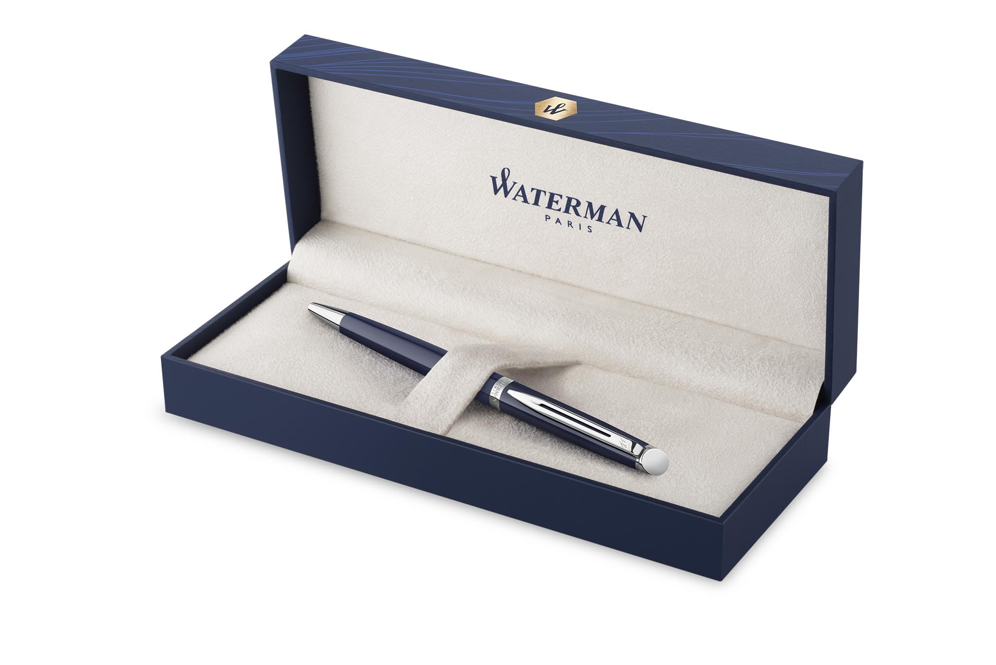 Waterman Hémisphère - Penna a sfera con incisione – Strumento da scrittura di lusso personalizzato – Elegante regalo per donne e uomini – Inchiostro blu (BLUE C.C.)