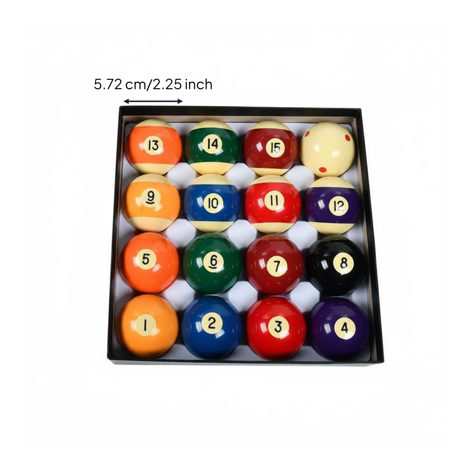 Biliardo Palline Pool Americane 16 Resina Maneggevolezza Precisa Reattivo Numerazione Chiara Adatte per Tavolo da Pratica Casa