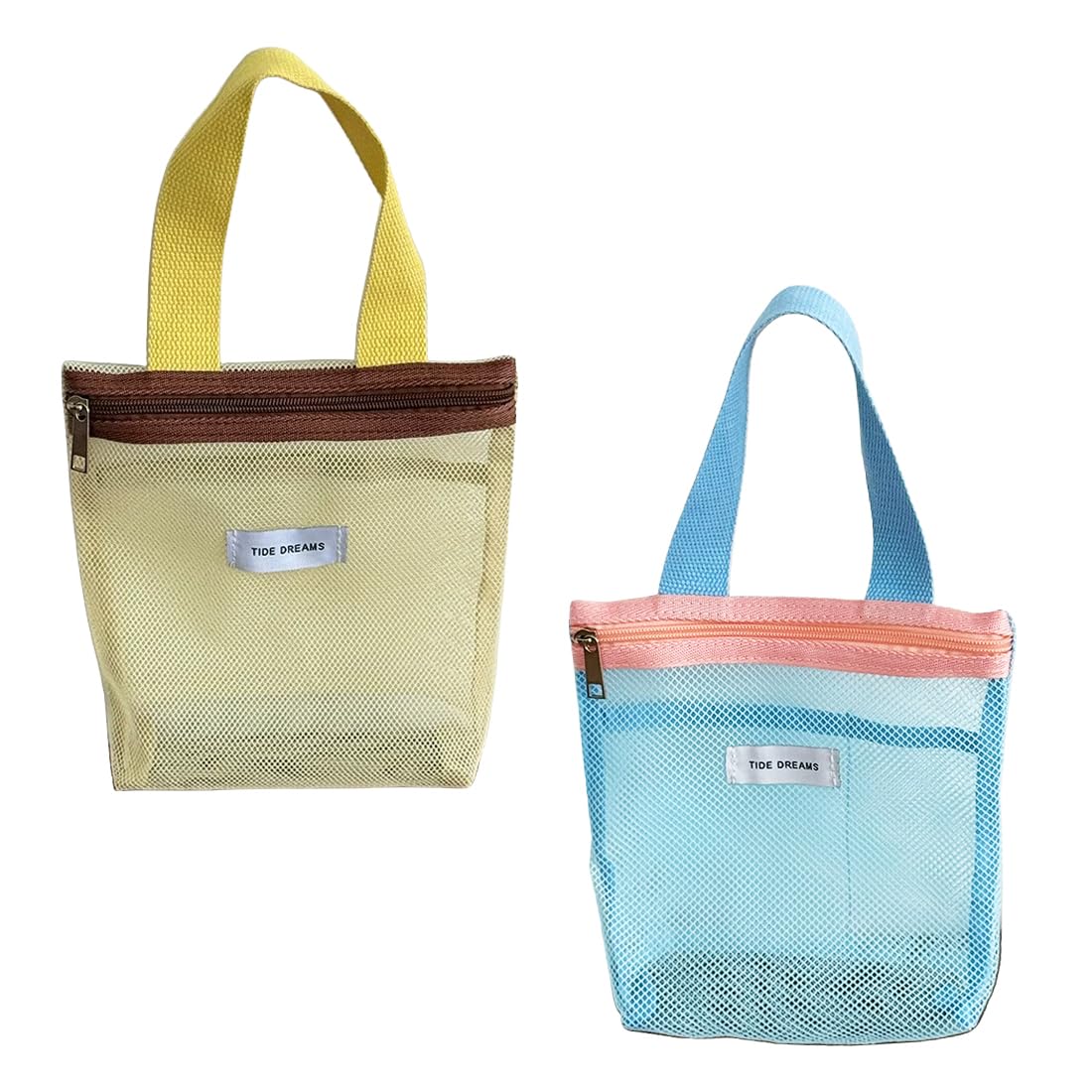 2PCS Borsa Portaoggetti da Doccia Portatile in Rete con Cerniera e Tasche, ad Asciugatura Rapida, Pieghevole, Impermeabile, Multifunzione, Organizer da Bagno da Appendere per Campeggio, Spiaggia