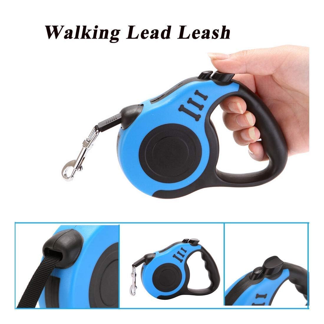 PAGHADI Automatic Retractable Nylon Cat Lead Extension Puppy Walking Running Lead Roulette for Dogs Pet Durable Dog Leash (5 M) (Multi Color) 1