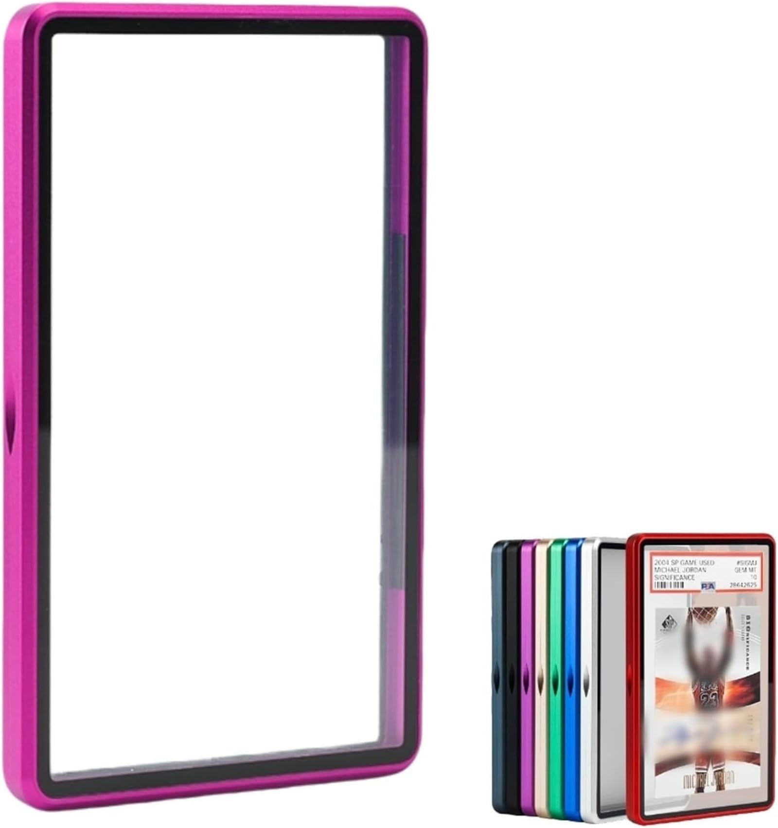 Premium Graded Trading Card Protector - 130PT- BGS Slab Bumper Guard, UV & Scratch Resistant & Magnetic Closure | Aluminum Frame Card Storage Holders Bumper Case for Sports & MTG Cards (Hot Pink)