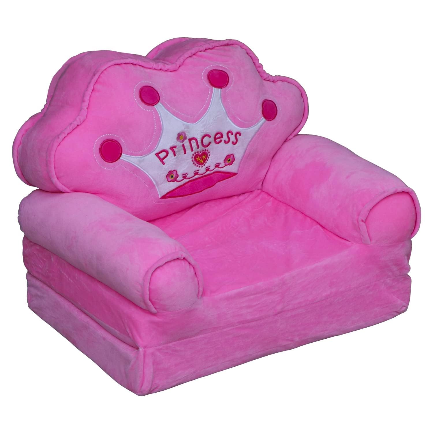 Kids Princess Sofa Cum Bed for Baby Comfort Good Back Support Soft Folding Sofa Chair for Upholstered 2 in 1 Flip Open Couch Seat for Infant Toddler Room Decoration |-image-4