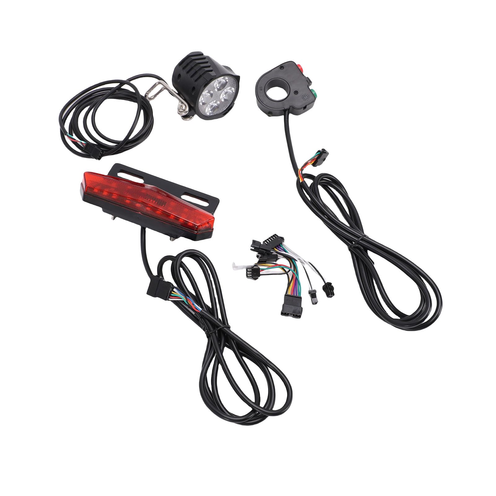 Sxhlseller Kit Luce Posteriore Anteriore per Bici Elettrica Luminosa Interruttore a Chiave di Controllo Facile Migliore visibilità Adatto per Biciclette Elettriche Alta luminosità