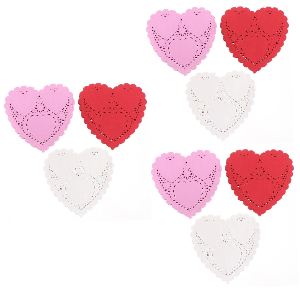OUNONA 3 Series Bloc De Papel Tapetes De Comida Tapetes De Papel De Corazón Conformado Mini Decoración Mesa Diy Decoración Posavasos Decorativo Tapetes De San Valentin 300 Hojas*3