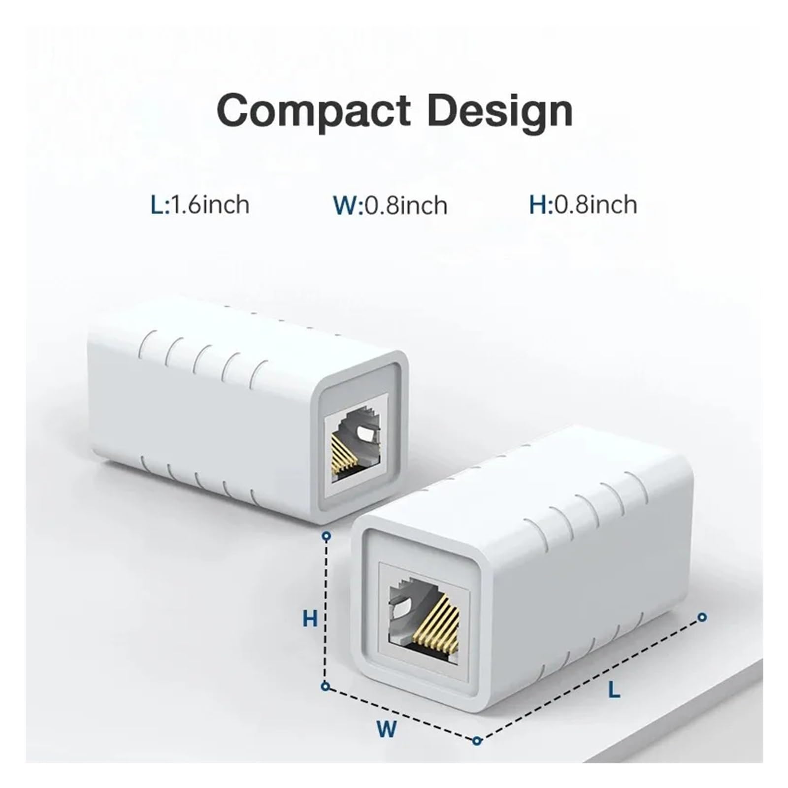 Złącze RJ45 przedłużacz sieciowy Ethernet do Cat7 Cat6 Cat5e adapter kabla Ethernet Gigabit żeński na żeński (biały 1 szt.)