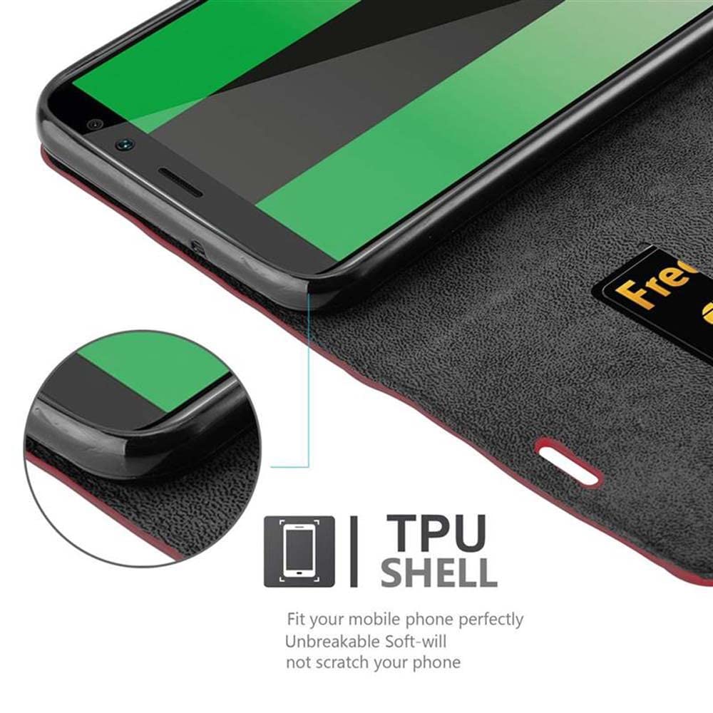 Cadorabo Custodia Libro per Huawei MATE 10 PRO in ROSSO CARMINIO - con