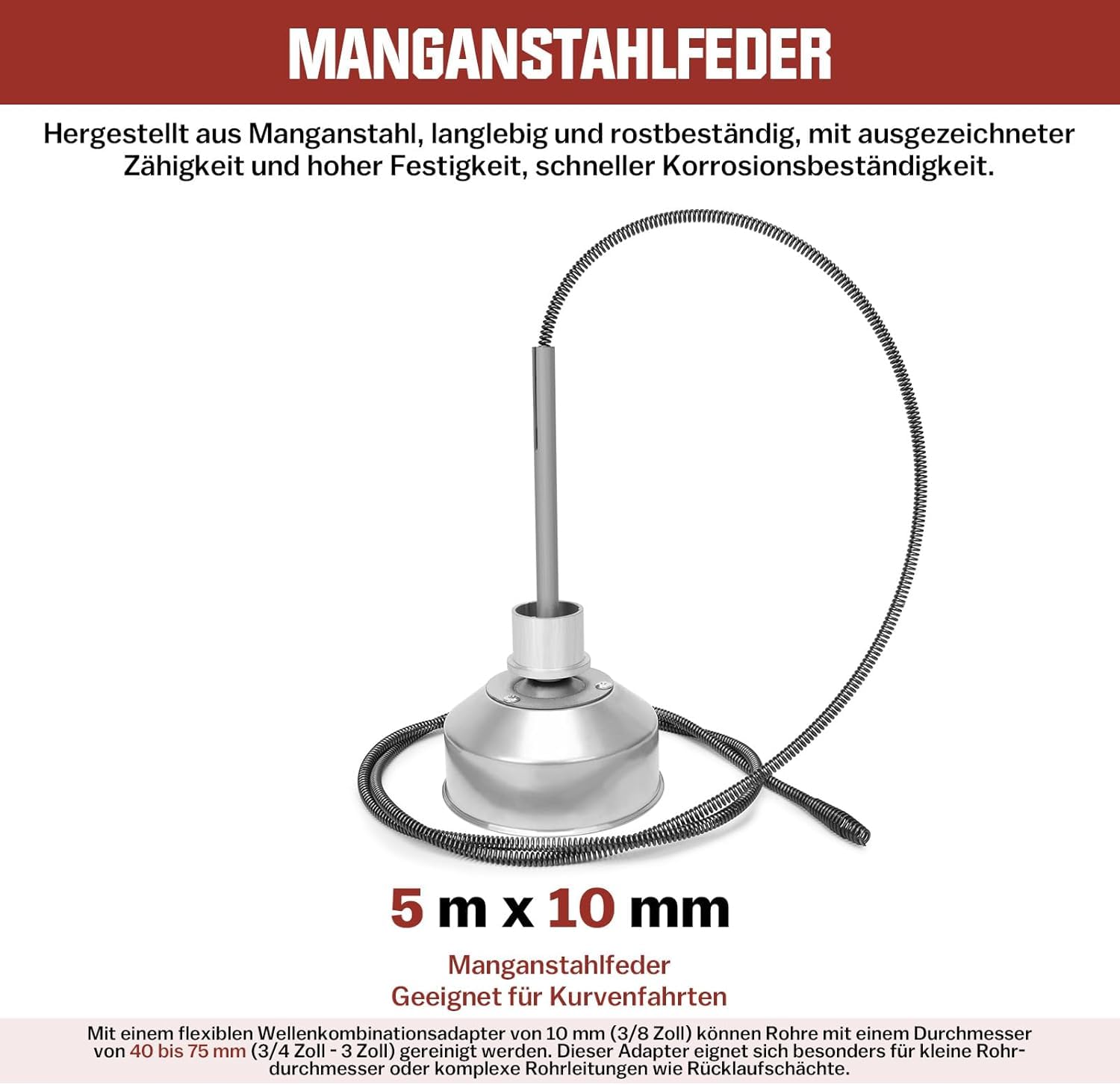 Sgorgatore Elettrico 850W per Tubazioni Ø20-200mm con 12 Taglierine 450RPM | Spirali da 28m(Ø22mm), 14,5m(Ø16mm) e 5m(Ø10mm), Macchina per la Pulizia e la Disostruzione di Tubi, Sscarichi e Fognature