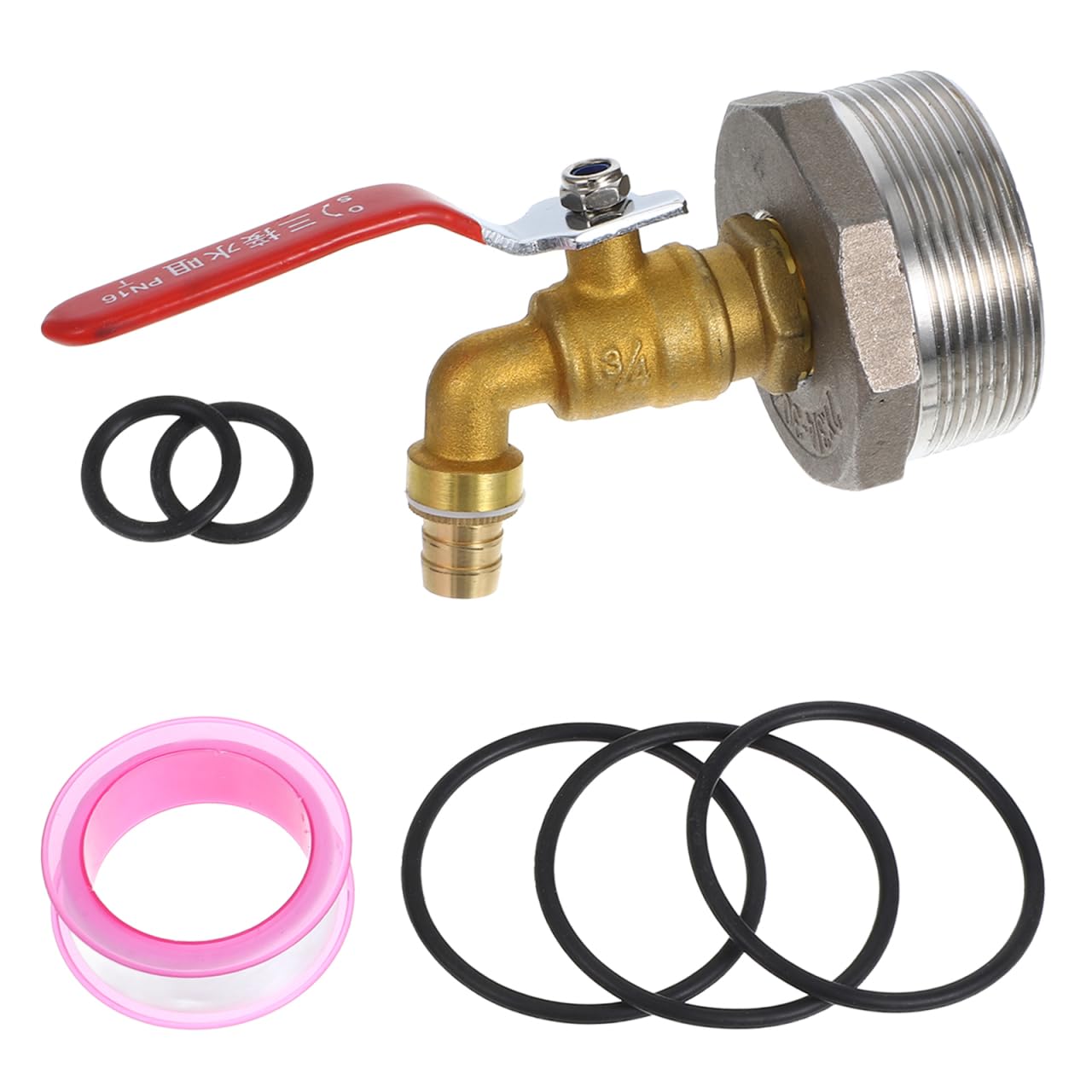 ABOOFAN Robinet Pour FûT De 2 Pouces En Laiton Avec Joint ÉTanche Robinet De Pluie Pour Baril De 55 Gallons Installation Facile Sans Outils Avec Ruban TéFlon